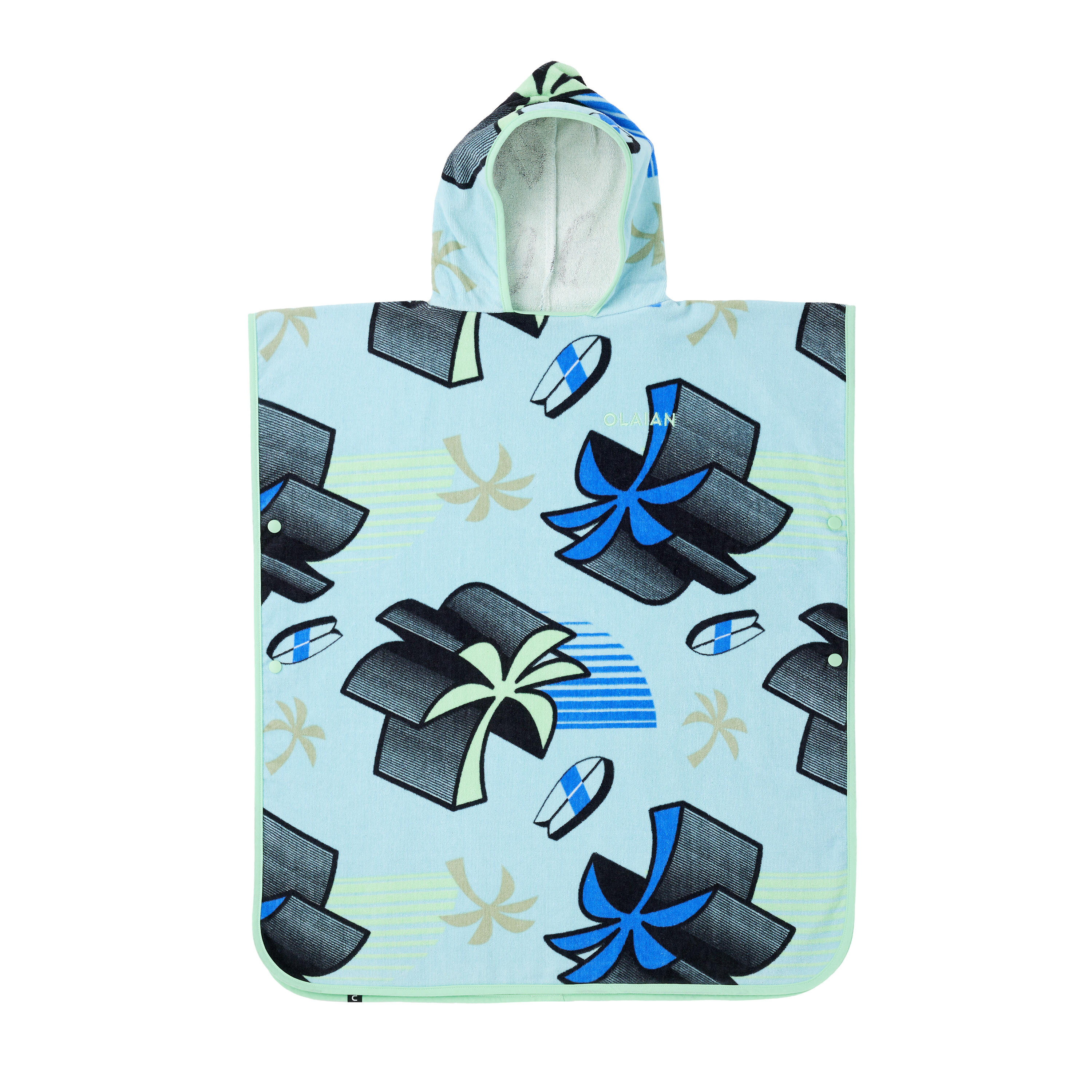 Poncho surf enfant 110 à 135 cm - 500 miamiii bleu 8/11