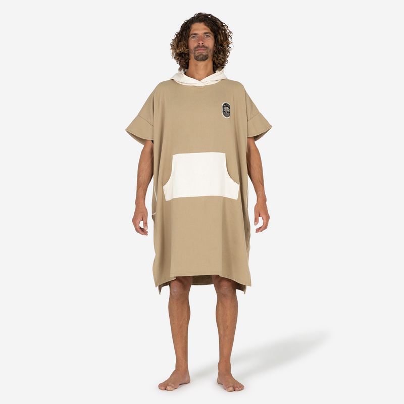 Catalonia Poncho Surf Adulte - Serviette Capuche Sport Nautique Noir Grande Taille