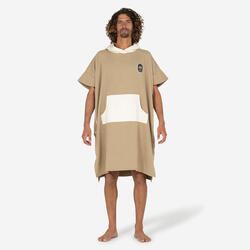 Surfponcho voor volwassenen 500 zandbeige