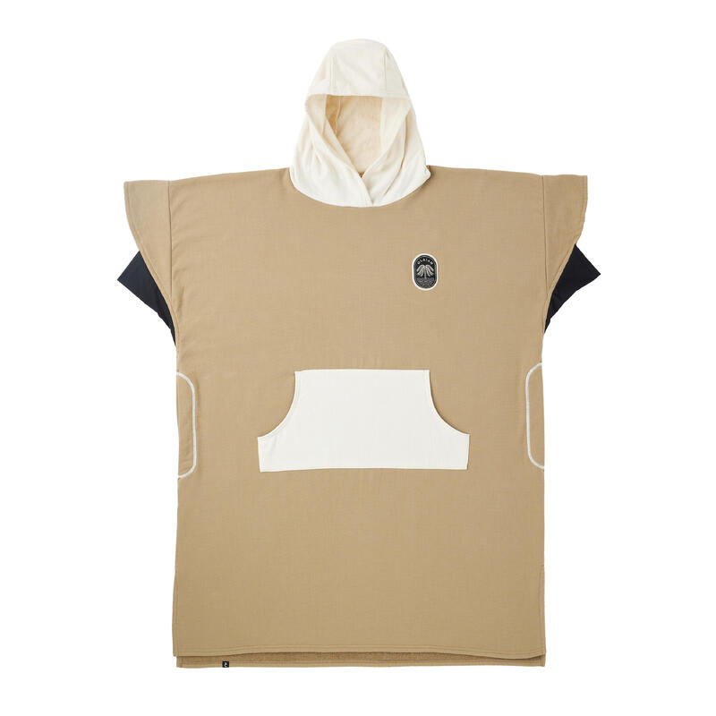 Surfponcho voor volwassenen 500 zandbeige