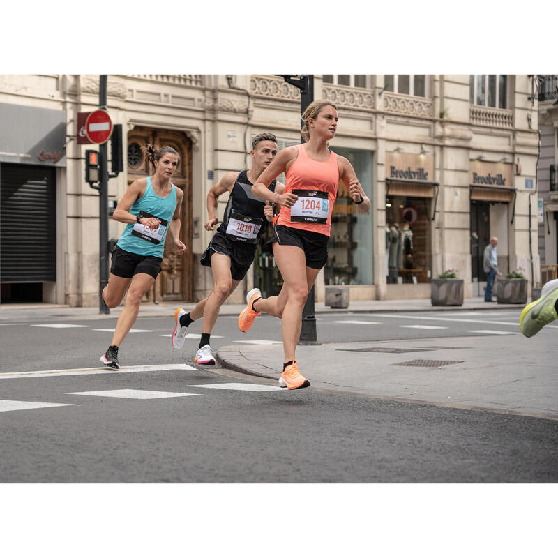 Short 2 en 1 running & trail longue distance femme - KIPRUN Run 900 Ultra noir