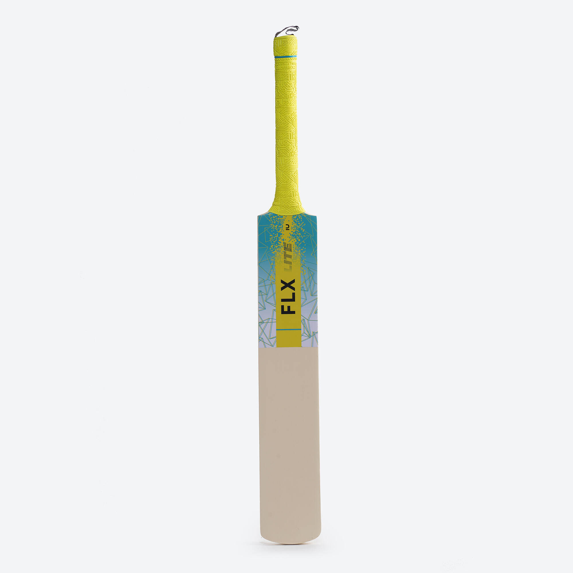 Adult Poplar Wood Cricket Bat Size 6 SH Soft & Medium for Tennis Ball T500 - Lime & Turquoise -  3