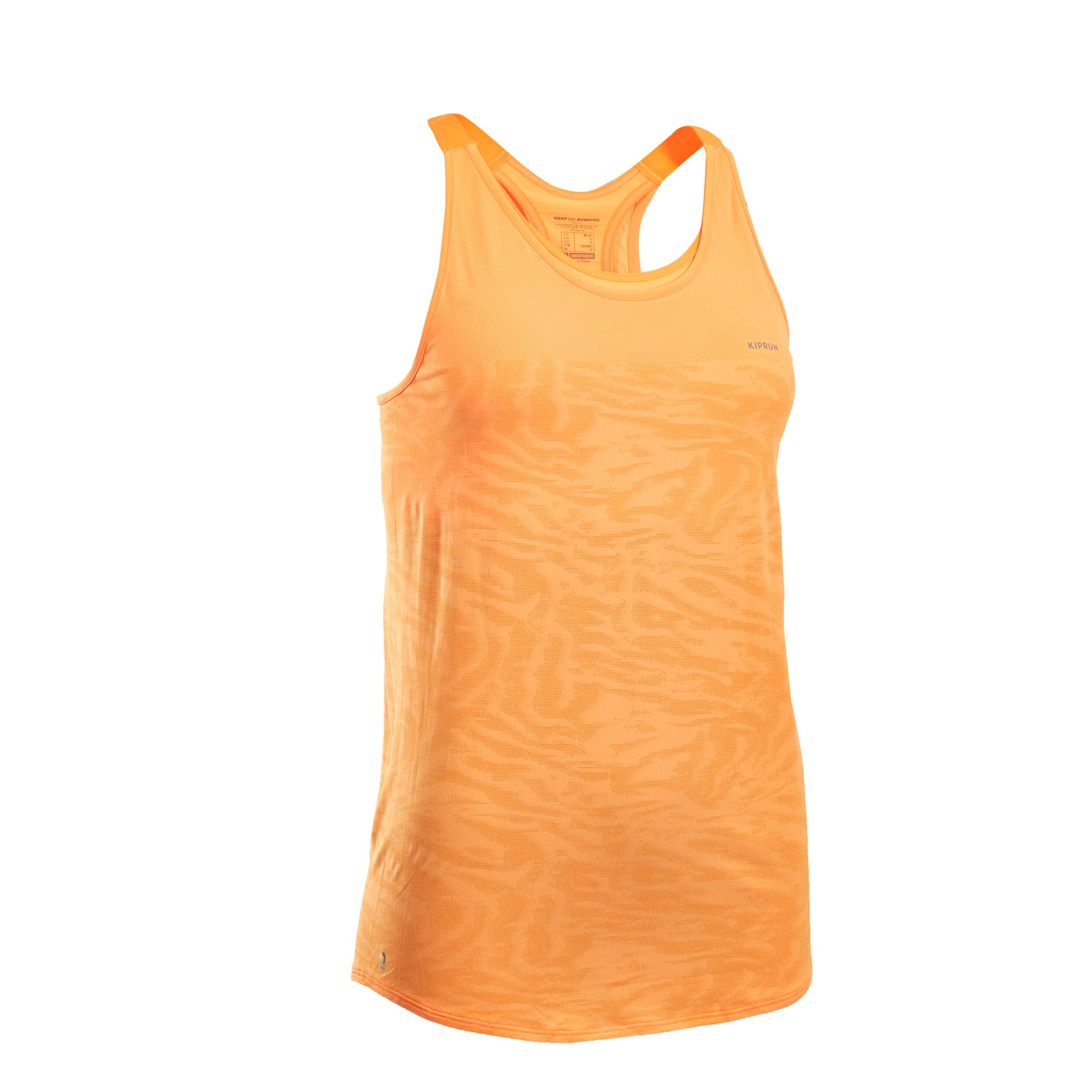 KIPRUN Run 500 women's running tank top with built-in bra - orange 5/5