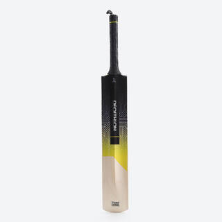 Kids Kashmir Poplar Wood Cricket Bat Size SH Solid Drek Soft & Medium for Tennis Ball T500 Max - Lime & Green
