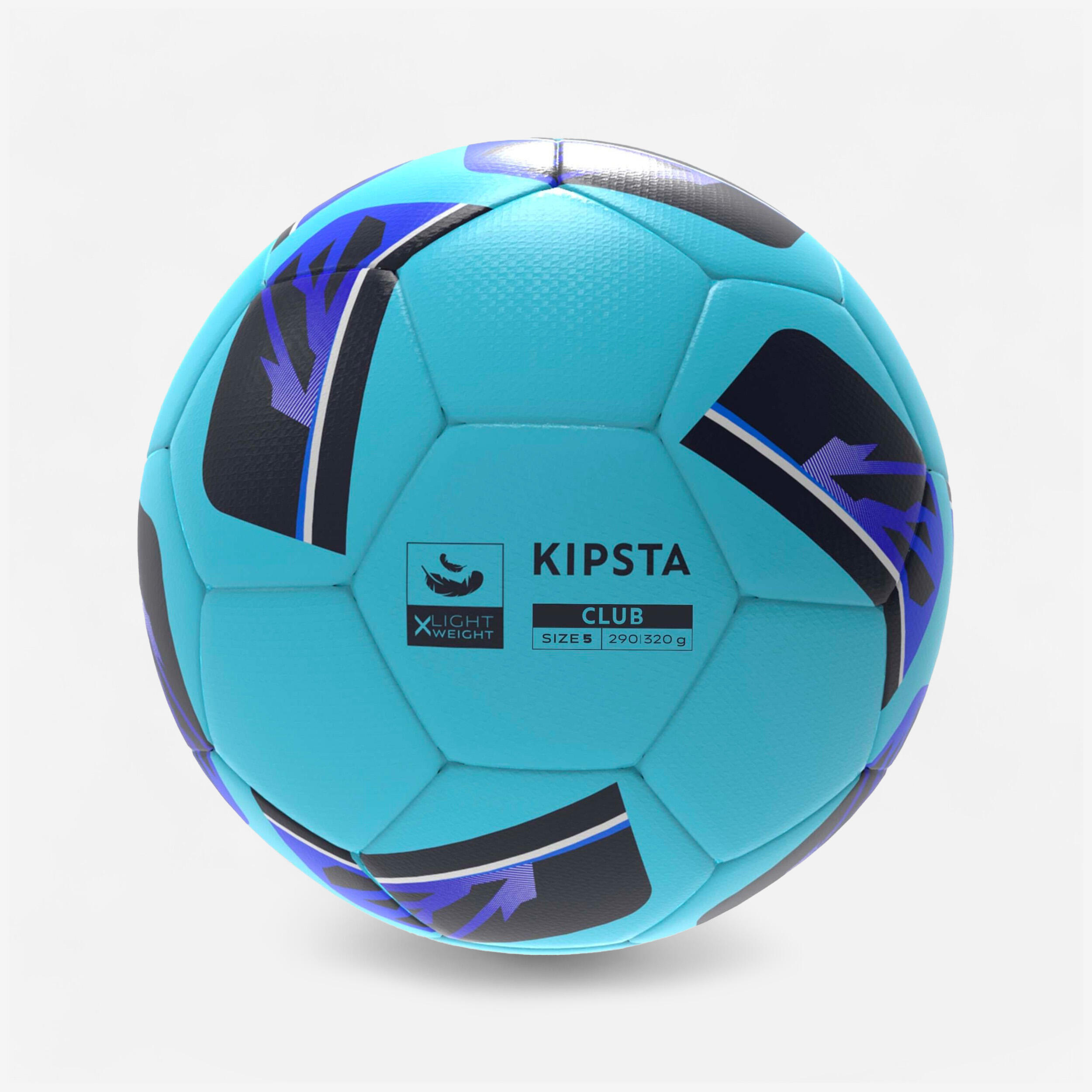 Soccer Ball Size 5 – Club Ball F 500 Light - Aqua blue - Kipsta - Decathlon