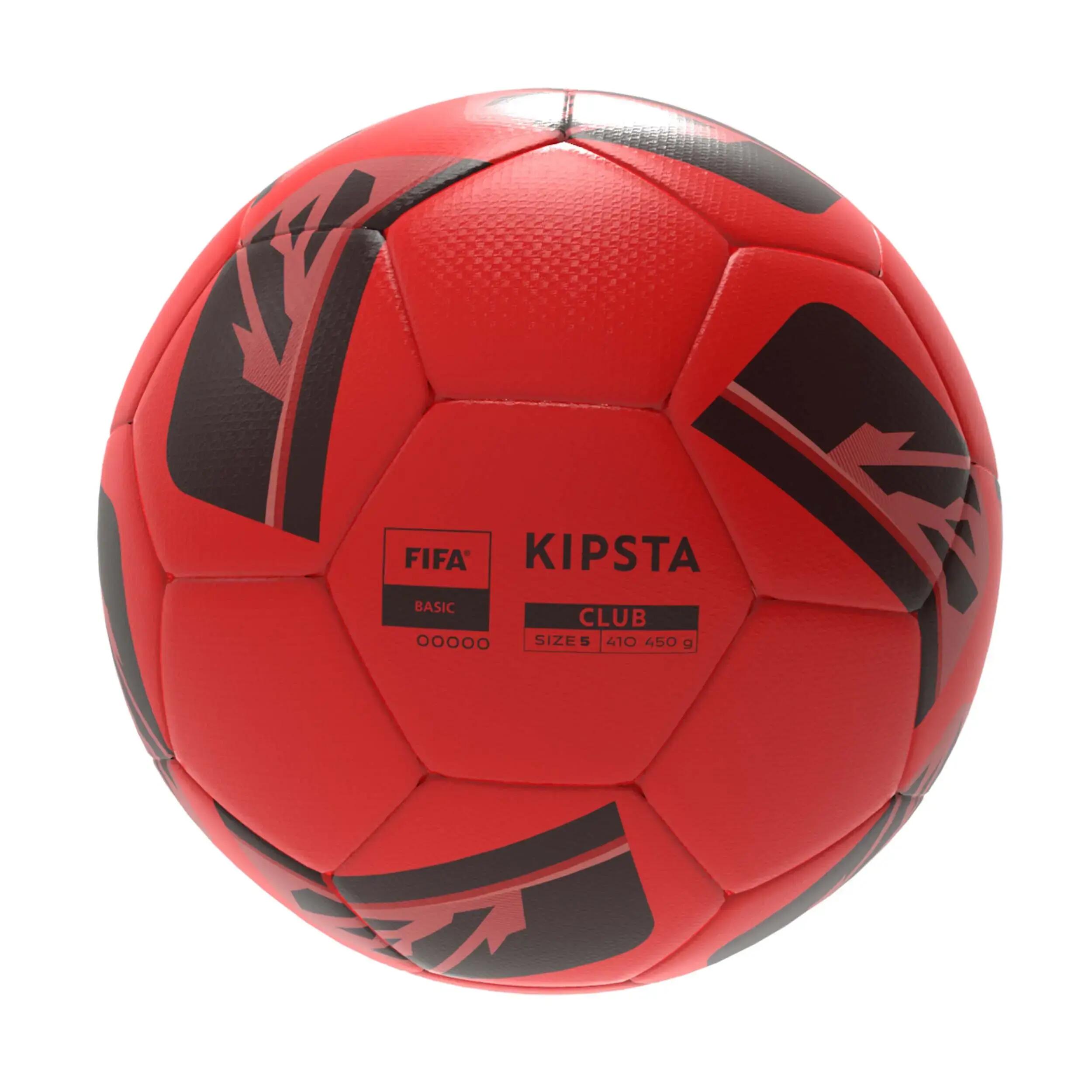 Size 5 FIFA Basic Football Club Hybrid - Red Black -  3