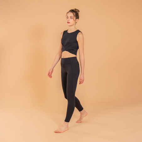 Yoga Crop Top Premium - Black - Decathlon