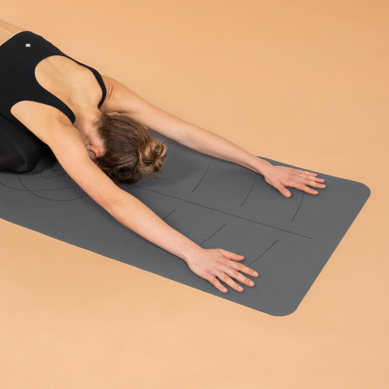 Tappetino yoga GRIP+ antiscivolo 185cm x 65cm x 3mm grigio