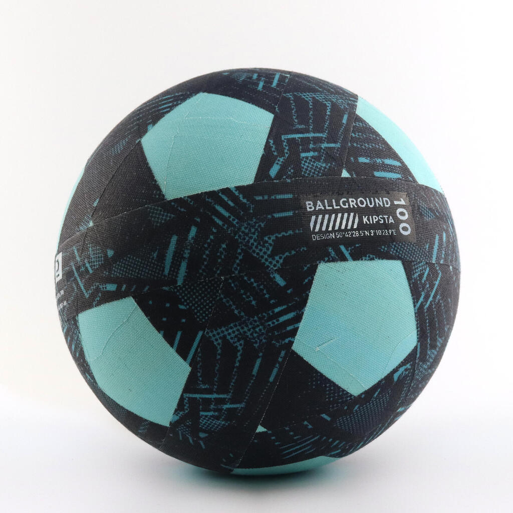 Futbalová lopta Ballground 100 veľkosť 4 modro-zelená
