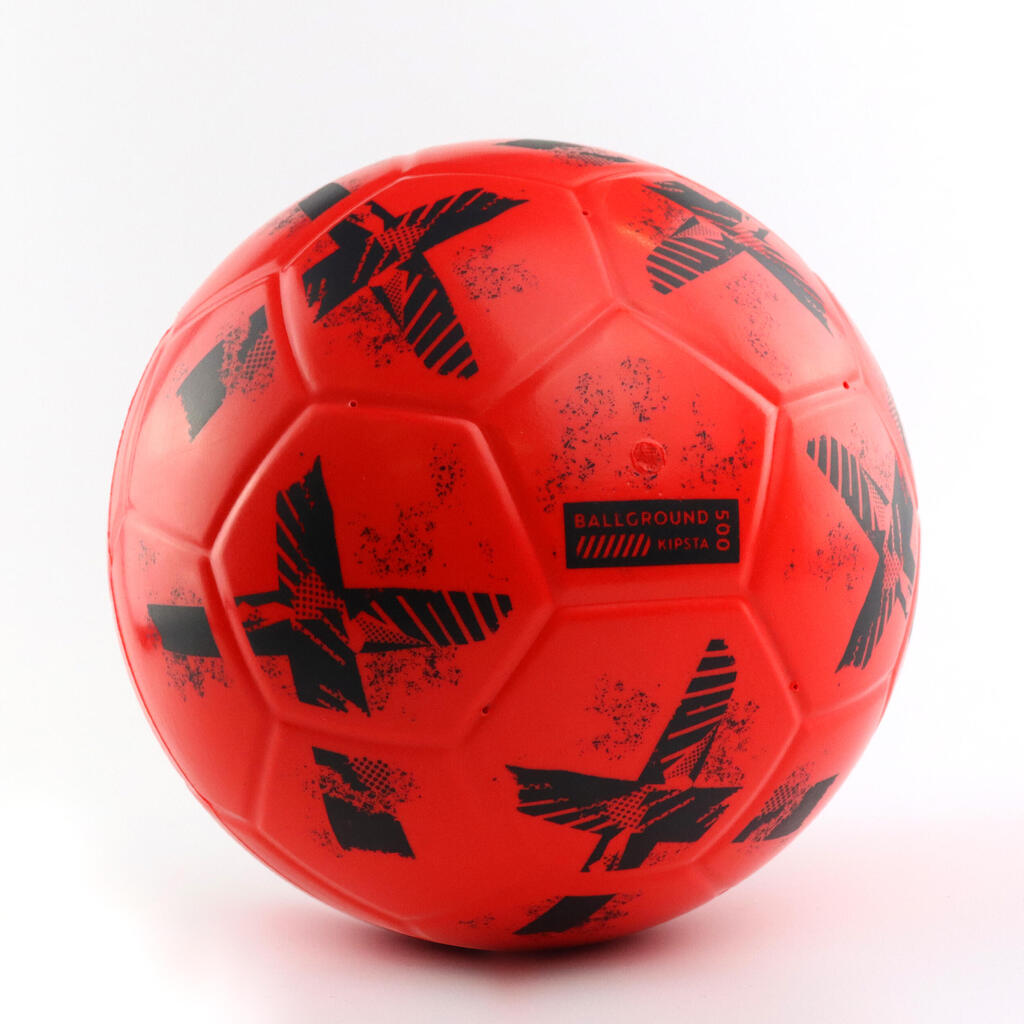 Fussball Grösse 4 Trainingsball aus Schaumstoff - Ballground 500 rot/schwarz
