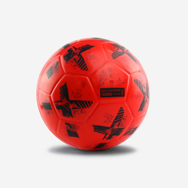 Ballon de football en mousse ballground 500 t4 jaune et noir