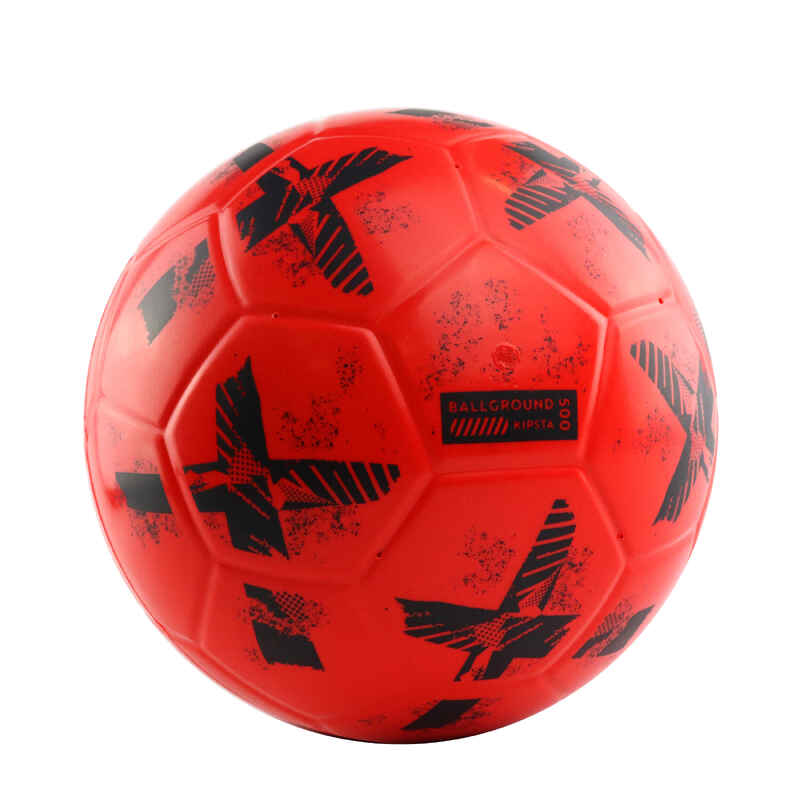 Fussball Trainingsball Schaumstoff - Ballground 500 Grösse 4 rot/schwarz 