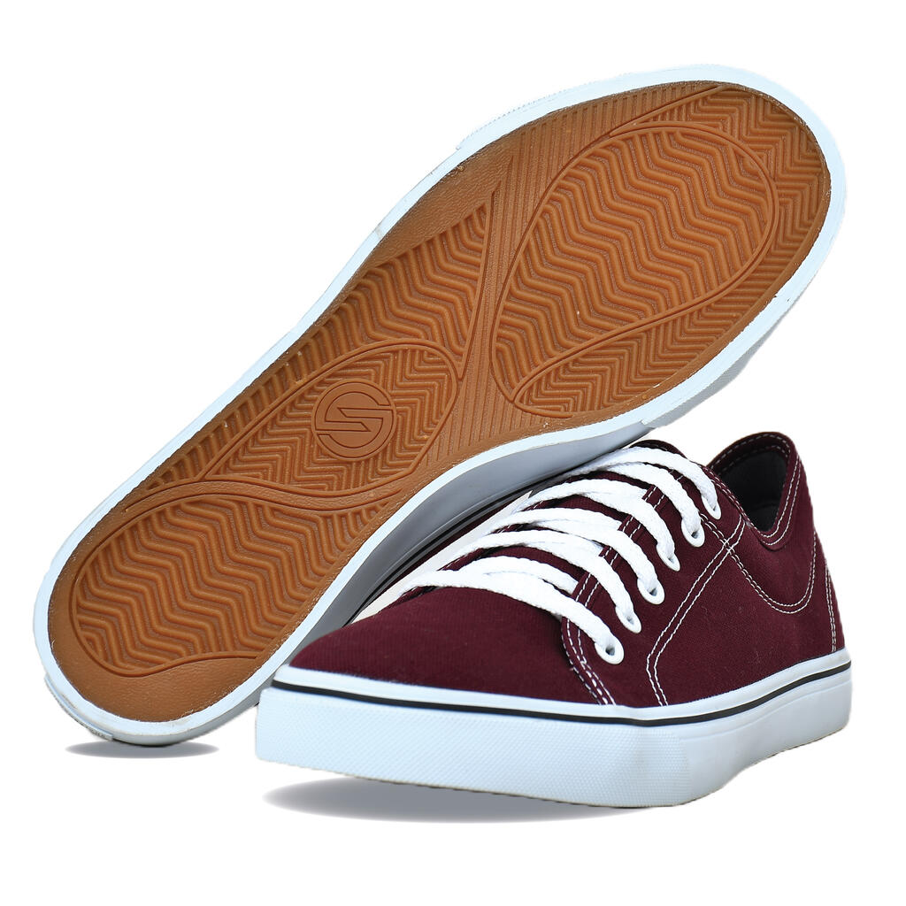 Canvas Skateboarding / Longboarding Low-Top Shoes Vulca 100 - Brown