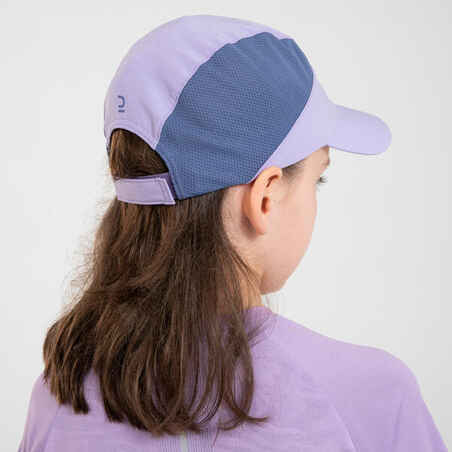 Vaikiška laidi orui bėgimo kepuraitė „Kiprun Run Dry“, mėlyna, rausvai violetinė