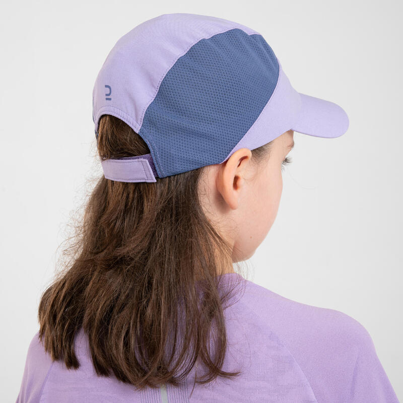 Lauf-Cap Schirmmütze Kinder atmungsaktiv - Run Dry lila/Denim 