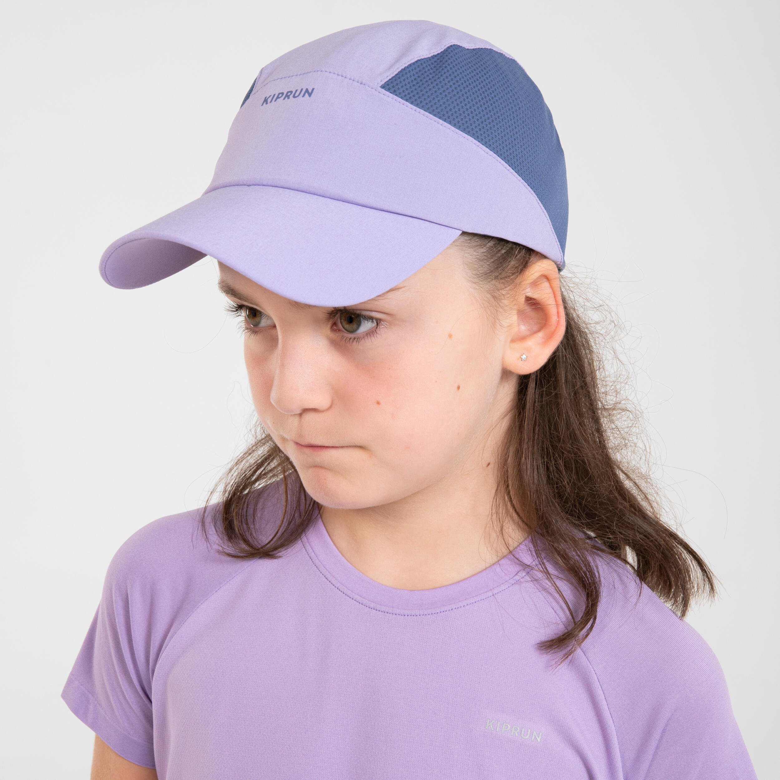 RUN DRY breathable children's running cap - denim mauve 7/8