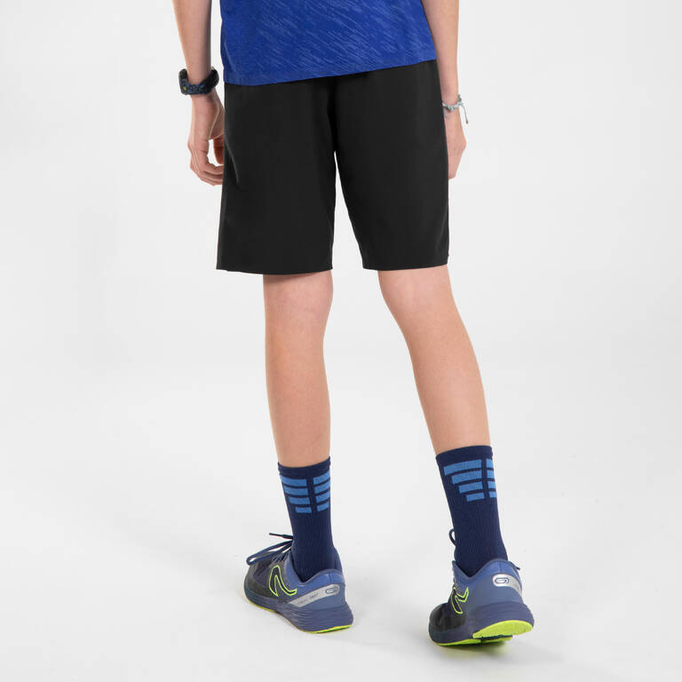 KIPRUN DRY+ boys' breathable running shorts - black/denim