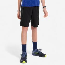 KIPRUN DRY+ boys' breathable running shorts - black/denim