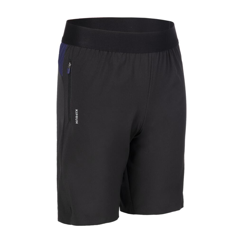 KIPRUN DRY+ boys' breathable running shorts - black/denim