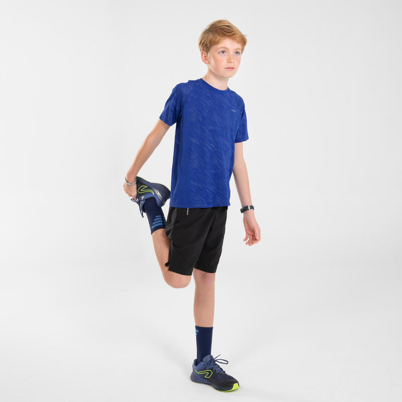 Camiseta running sin costuras Niños - KIPRUN CARE azul indigo