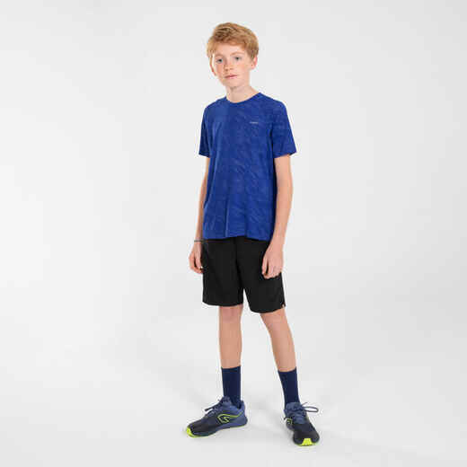 
      KIPRUN DRY+ boys' breathable running shorts - black/denim
  