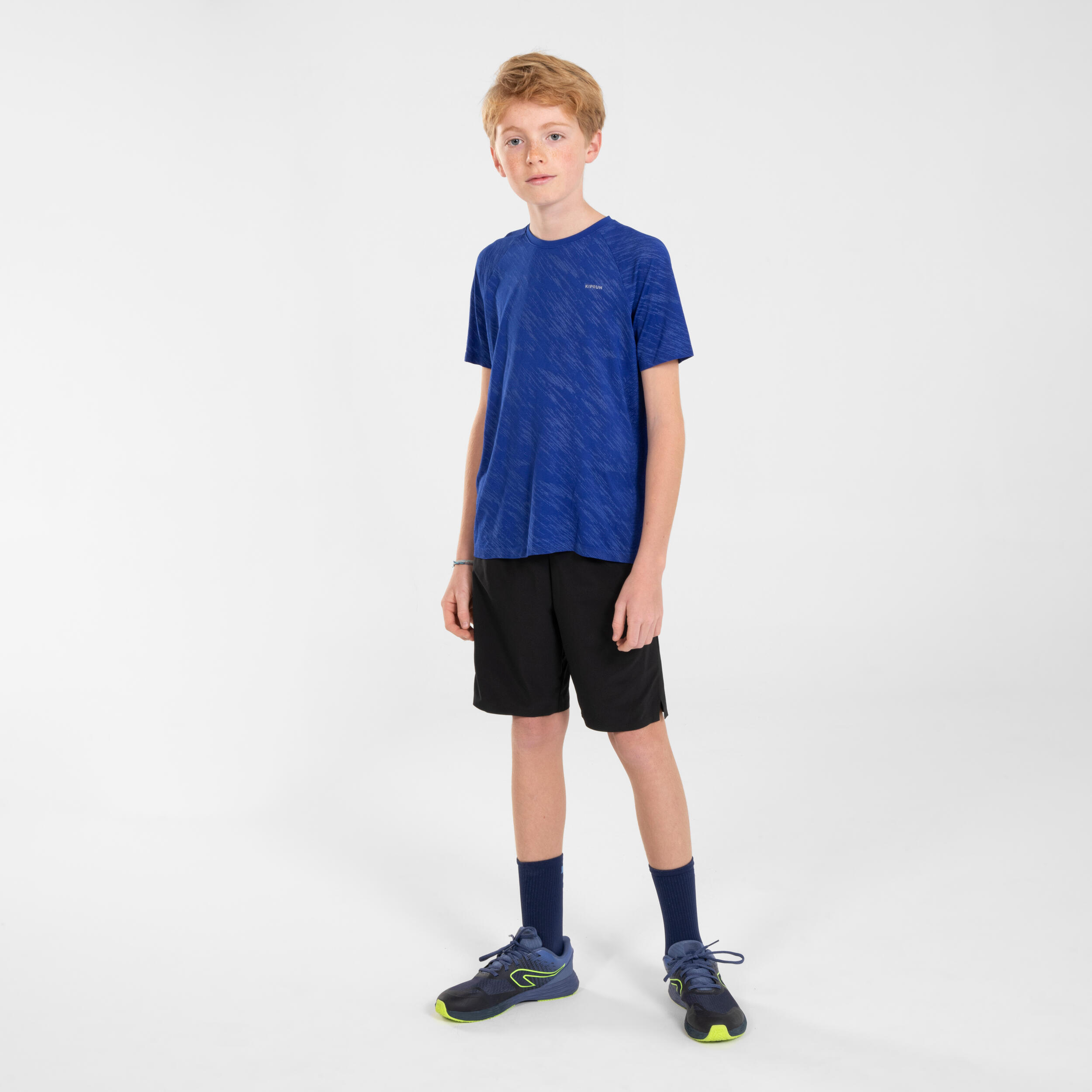 KIPRUN CARE children's seamless running T-Shirt - blue/indigo 6/10