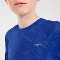 חולצת טי לריצה Kiprun Care ללא תפרים לילדים - כחול אינדיגו