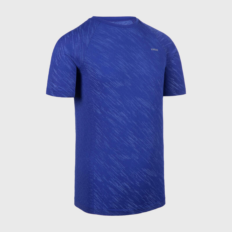 T-Shirt de atletismo sem costuras Criança - KIPRUN CARE azul indigo