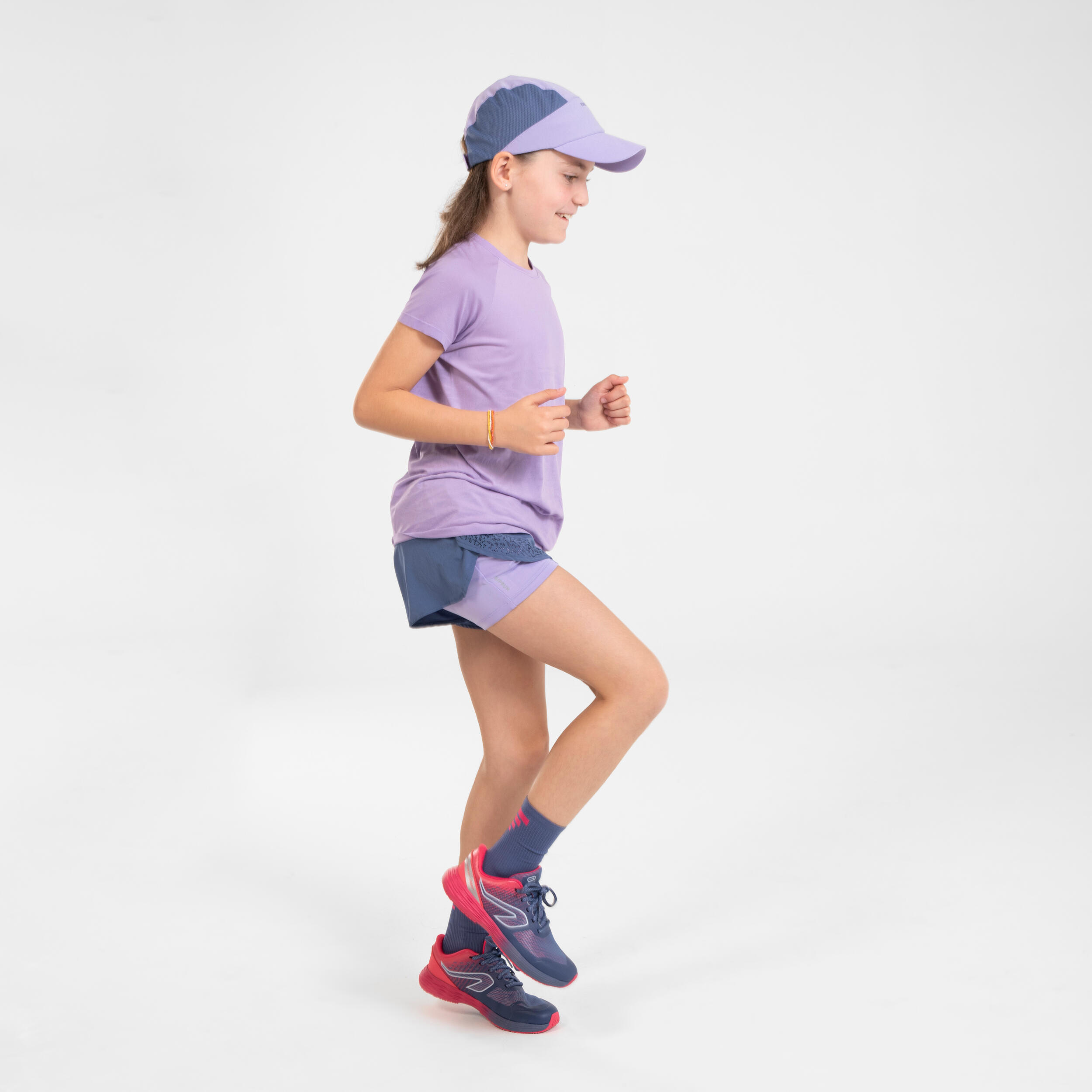 Maglia running bambina KIPRUN CARE seamless viola chiaro 9/18