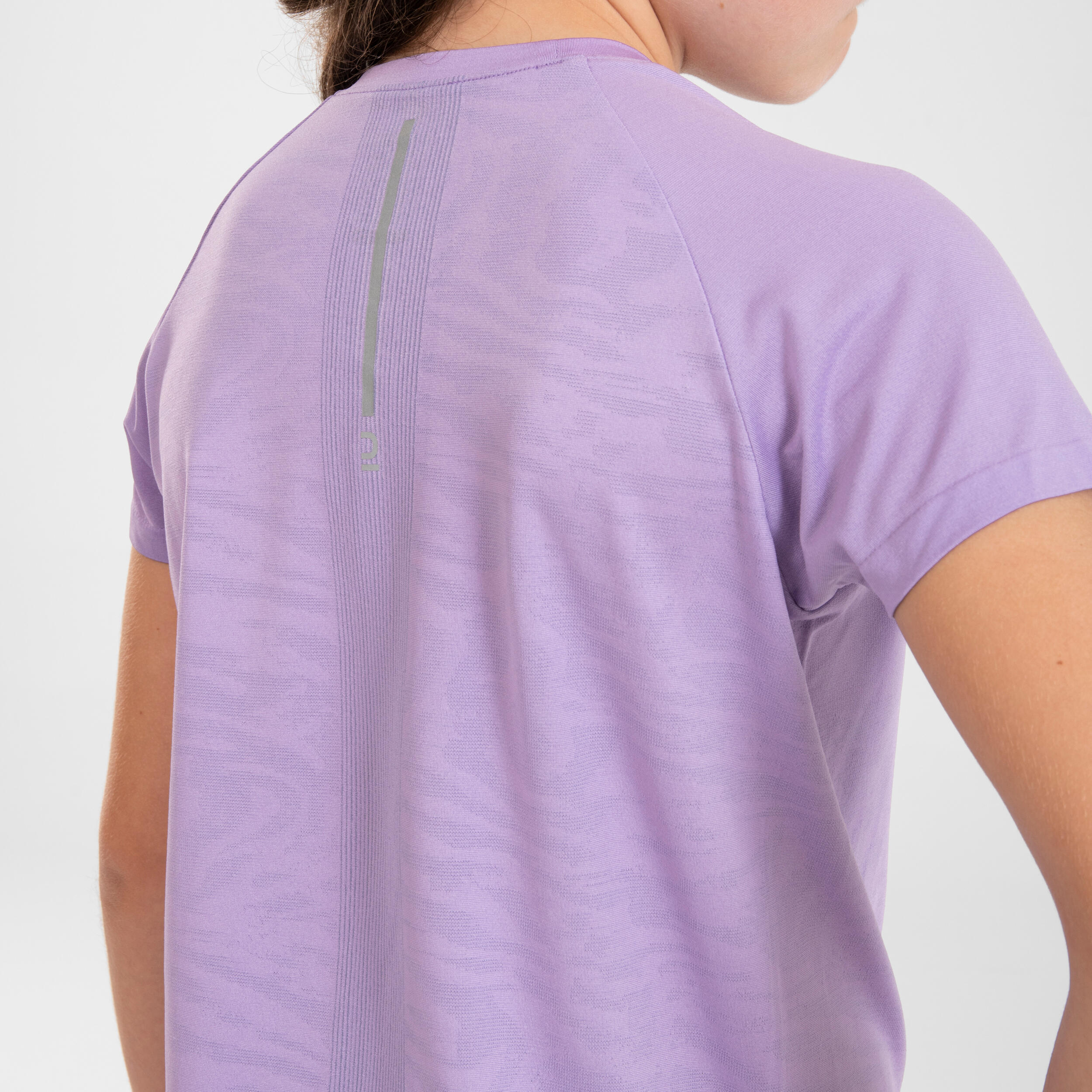 Maglia running bambina KIPRUN CARE seamless viola chiaro 4/18