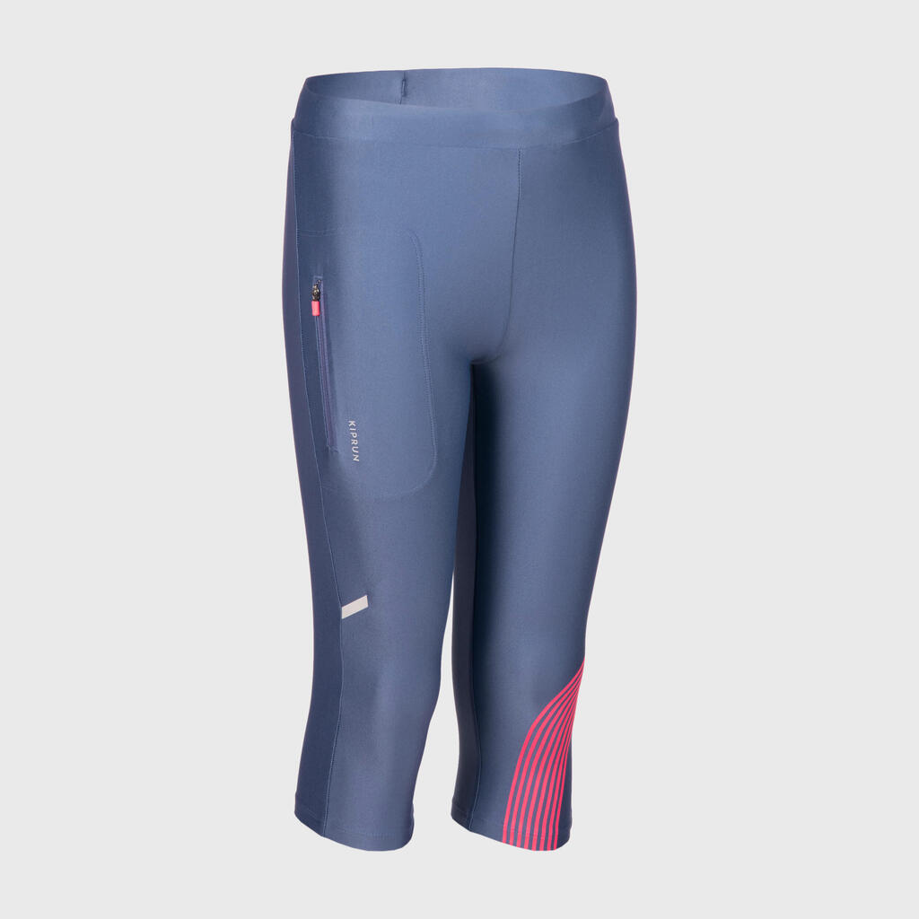 Kids' running leggings - KIPRUN DRY - grey pink