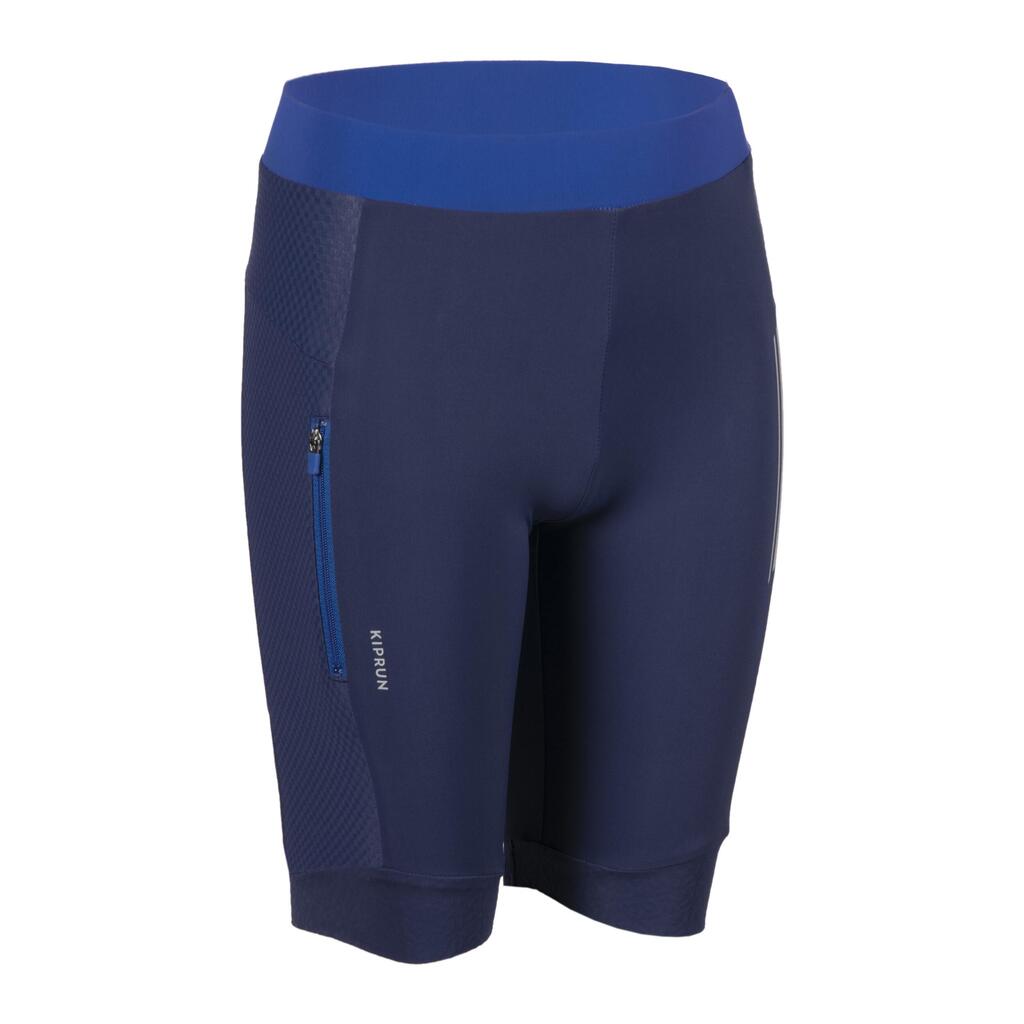 Kids' KIPRUN dry+ running shorts - navy blue and green