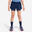 Ademende hardloopshort en korte tight 2-in-1 meisjes DRY+ marineblauw en blauw