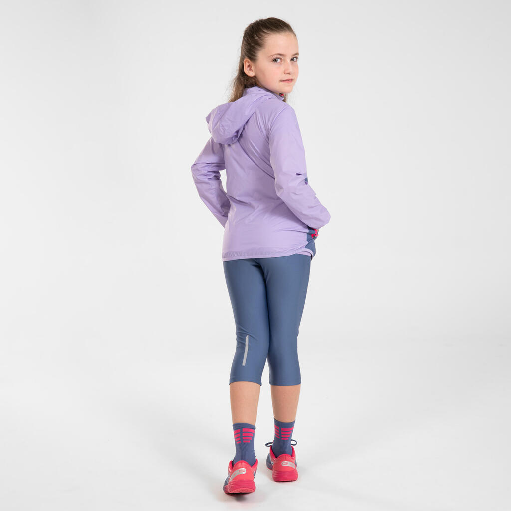 Laufhose 3/4 Kinder atmungsaktiv - Dry grau/rosa