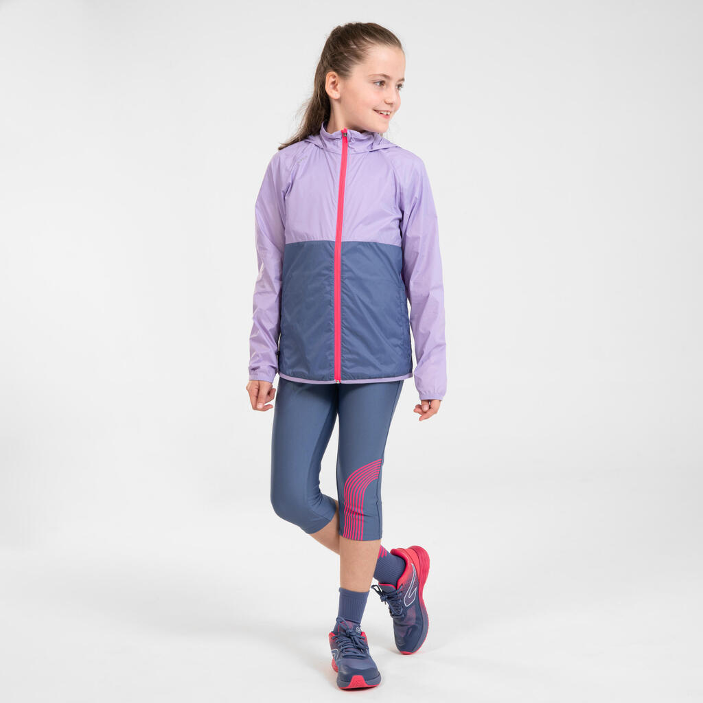 Laufhose 3/4 Kinder atmungsaktiv - Dry grau/rosa