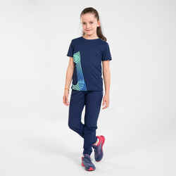 KIPRUN DRY++ kids breathable running T-Shirt - navy/green