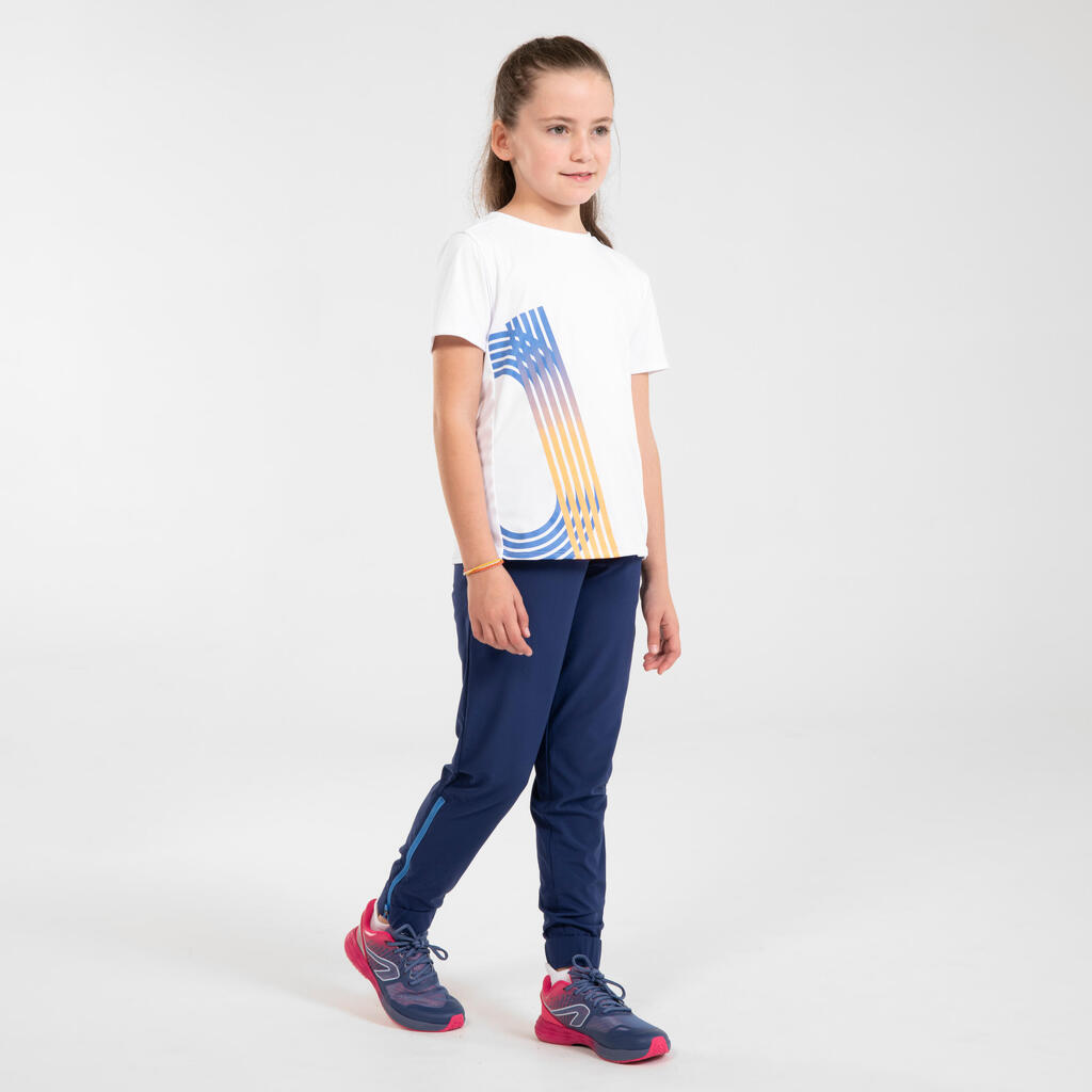 KIPRUN DRY++ kids breathable running T-Shirt - navy/green