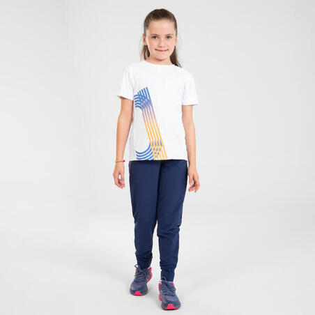 T-Shirt running respirant Enfant - KIPRUN DRY+ blanc