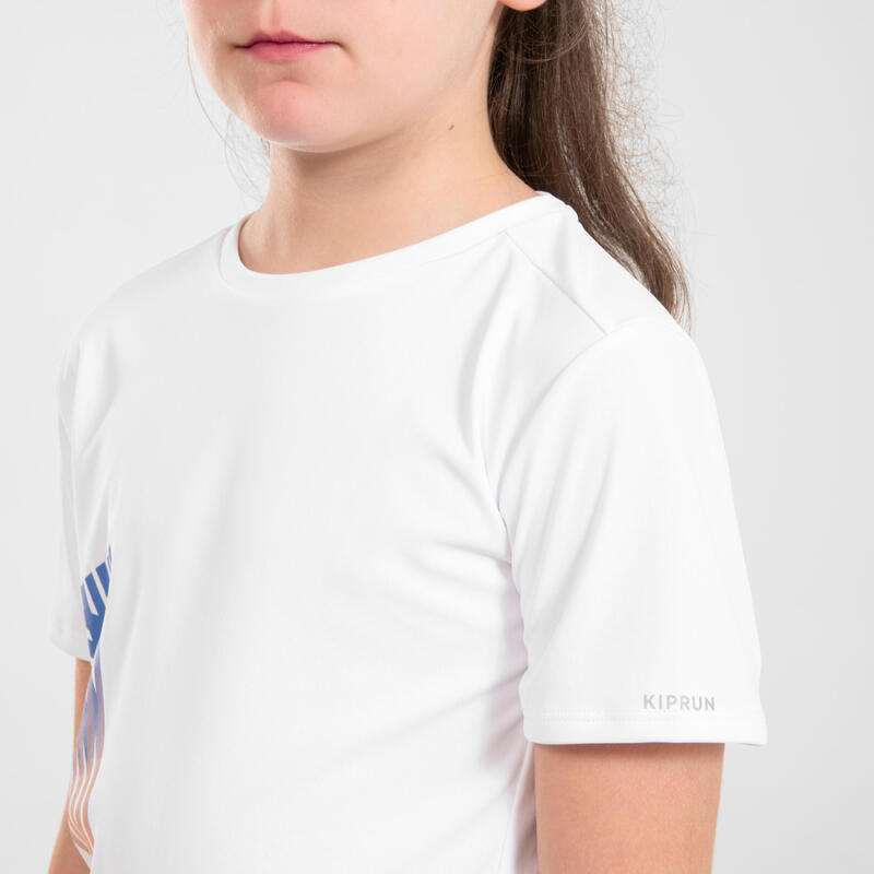 Ademend hardloop T-shirt voor kinderen Dry+ wit