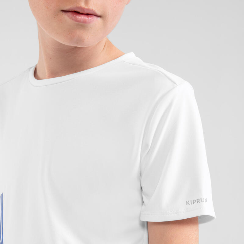 Camiseta running transpirable Niños - KIPRUN DRY+ blanco
