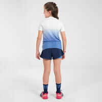 KIPRUN DRY+ Girls' 2-in-1 Running Tight Shorts - navy and blue