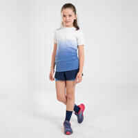 KIPRUN DRY+ Girls' 2-in-1 Running Tight Shorts - navy and blue