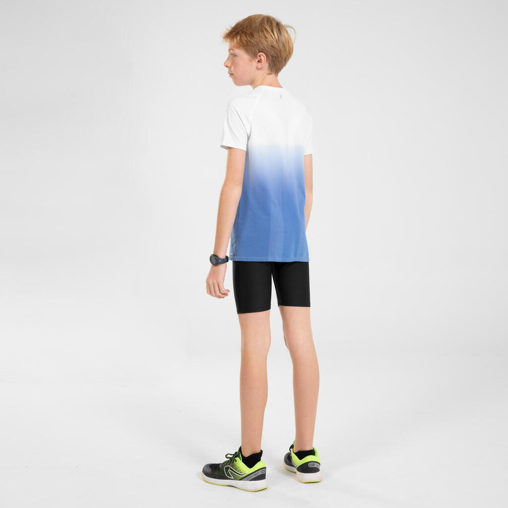 KIPRUN SKINCARE Kids' Seamless Running T-Shirt - white blue