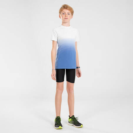 KIPRUN SKINCARE Kids' Seamless Running T-Shirt - white blue