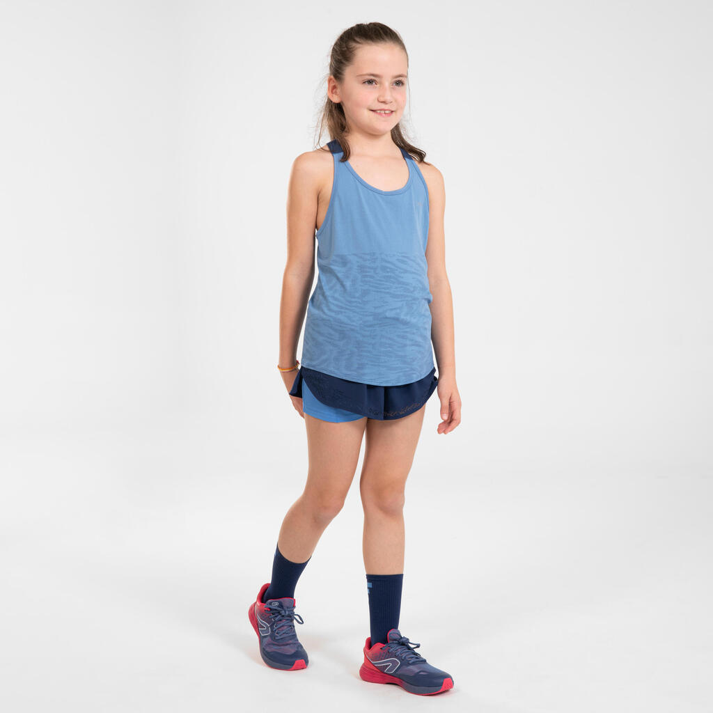 Girls' KIPRUN DRY 900 tight running shorts - navy green