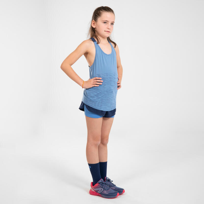 Débardeur running sans couture Fille - KIPRUN CARE Bleu