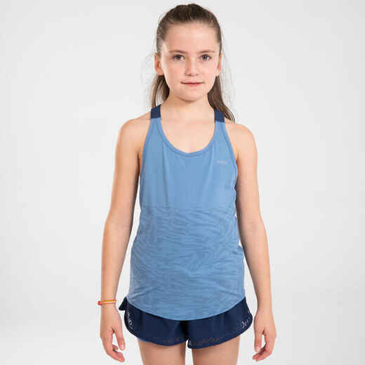 
      Mergaičių besiūliai berankoviai bėgimo marškinėliai „Kiprun Care“, mėlyni
  