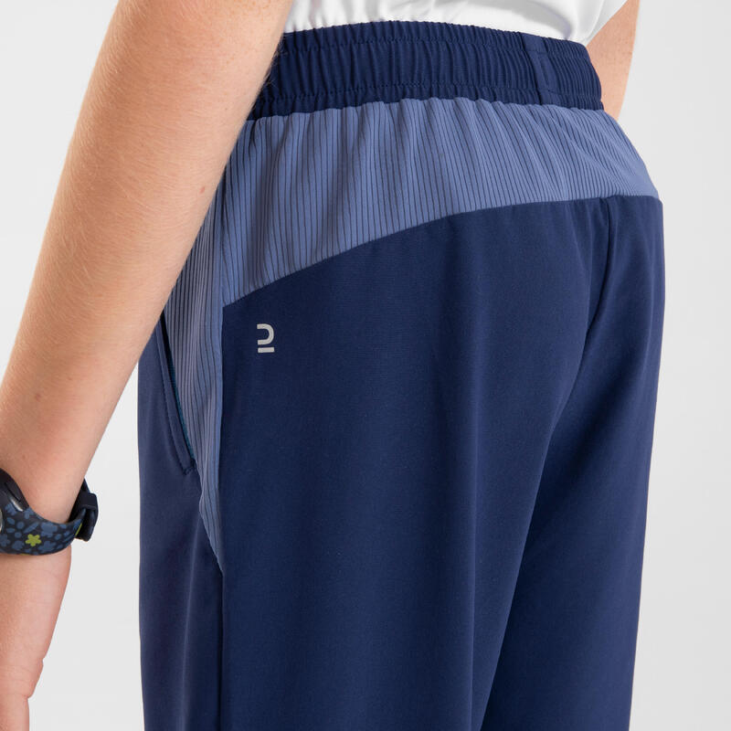 Pantalón de running con cremallera Niños - KIPRUN DRY+ marino denim azul