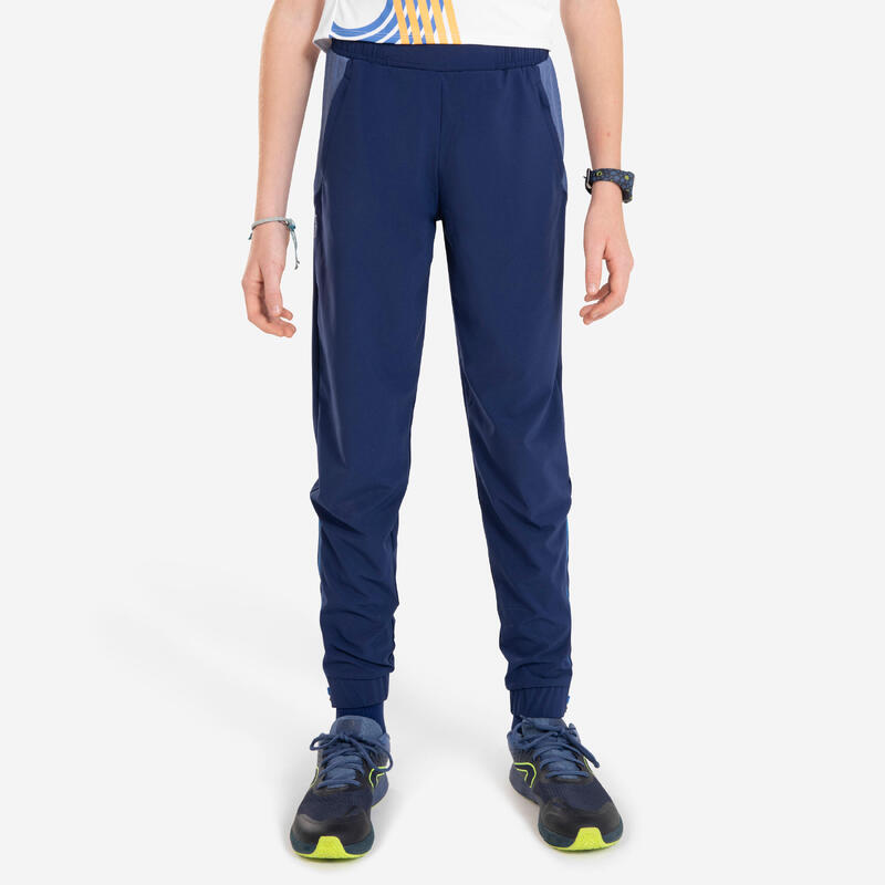 KIPRUN DRY+ children's running trousers with zip - denim/navy