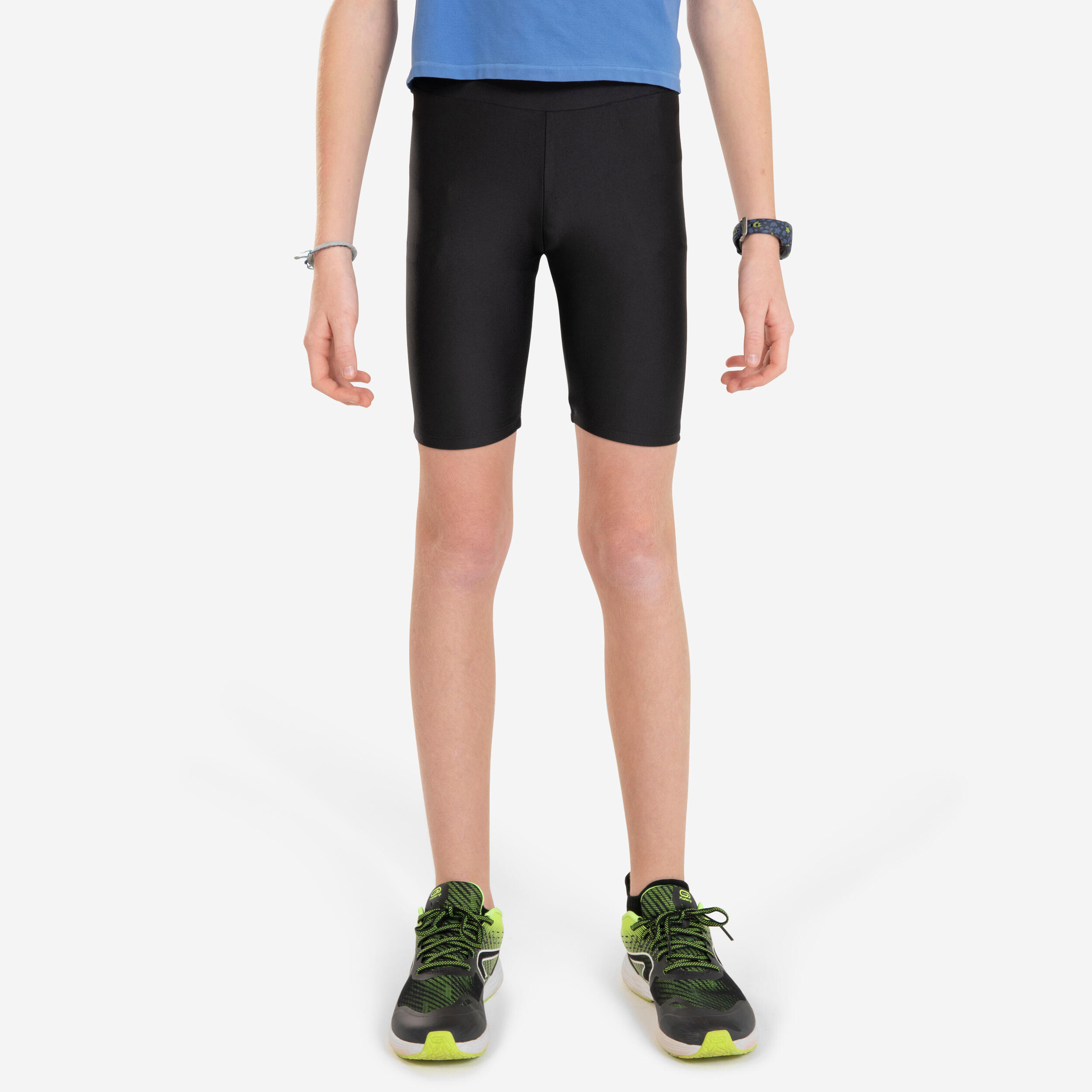 KIDS' BREATHABLE TIGHT SHORTS - KIPRUN DRY - BLACK 3/6